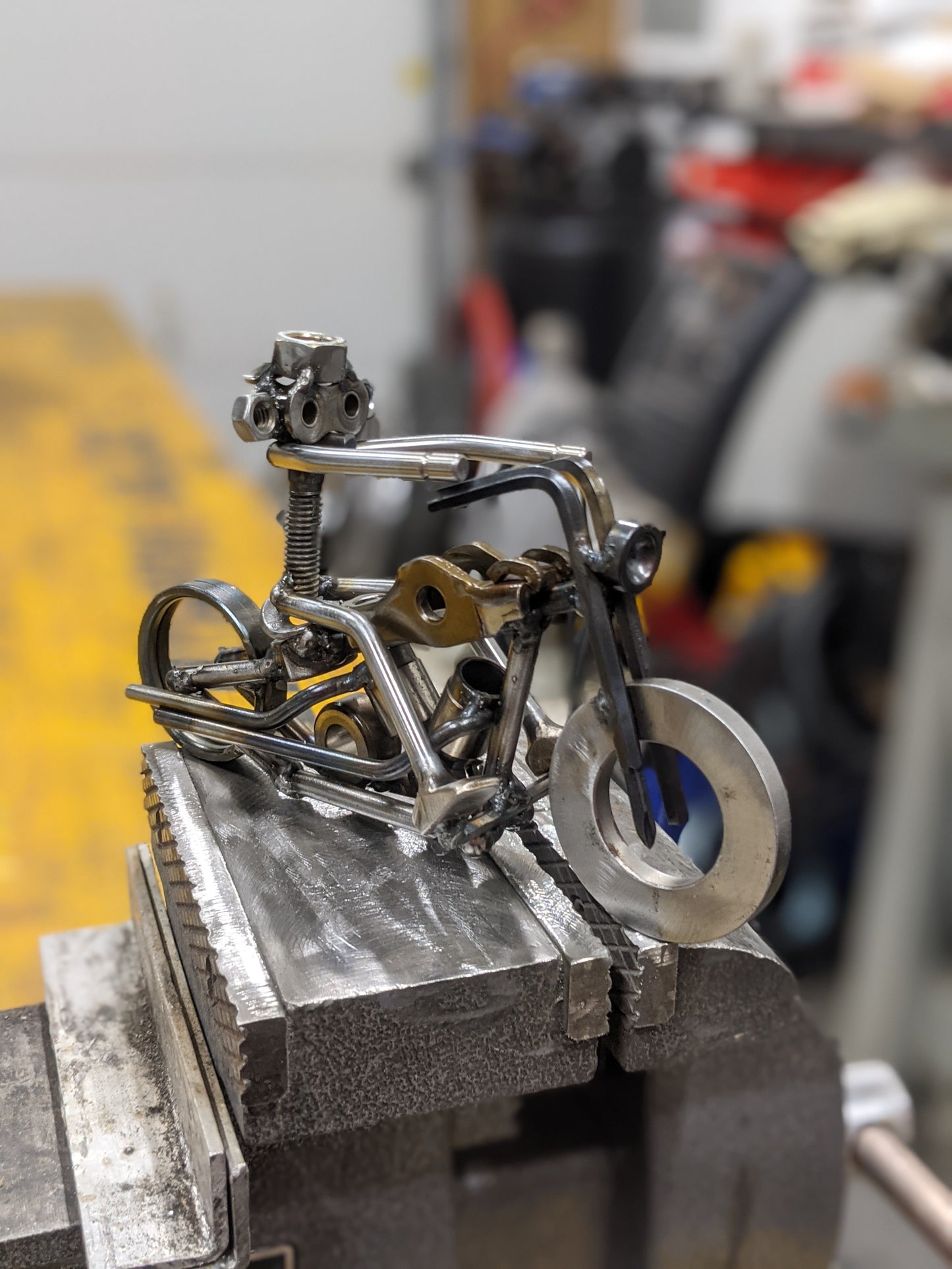 Chainlink Figure on Motorcycle